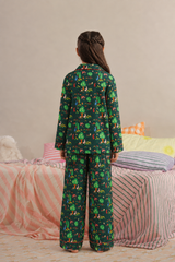 Forest Holly Linen Night Suit