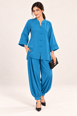 Poise Co-ord Set – Teal Blue