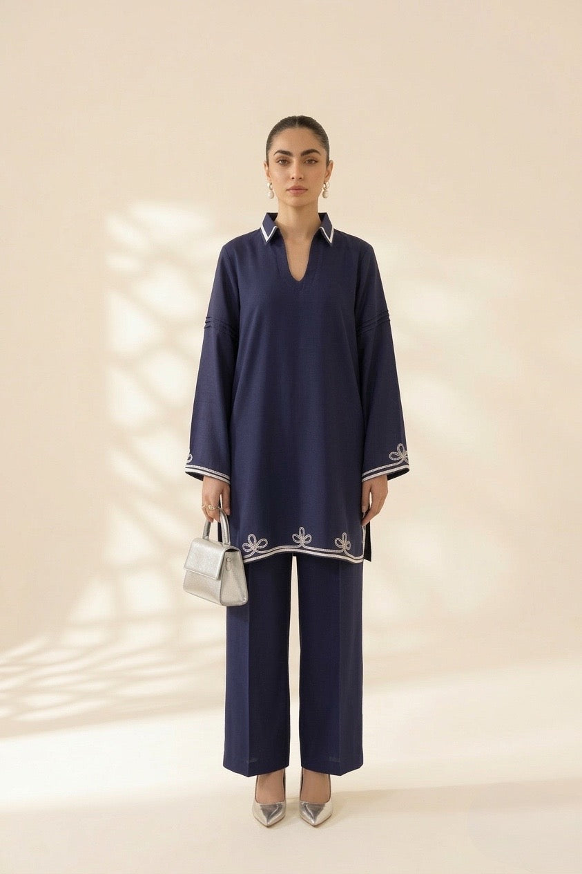 Navy Blend Embellished Set