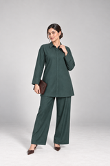 Classic Collar Dhanak Set - Deep Teal