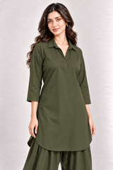 Mode Poplin Co-ord - Olive