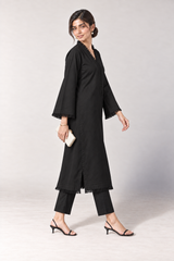The Fringe Poplin Set – Black
