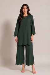 Scalloped Coord Set Emerald