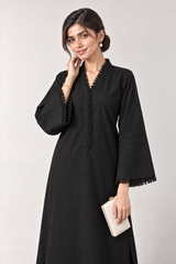 The Fringe Poplin Set – Black