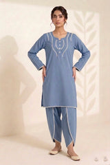 Blue Lawn Embellished Set