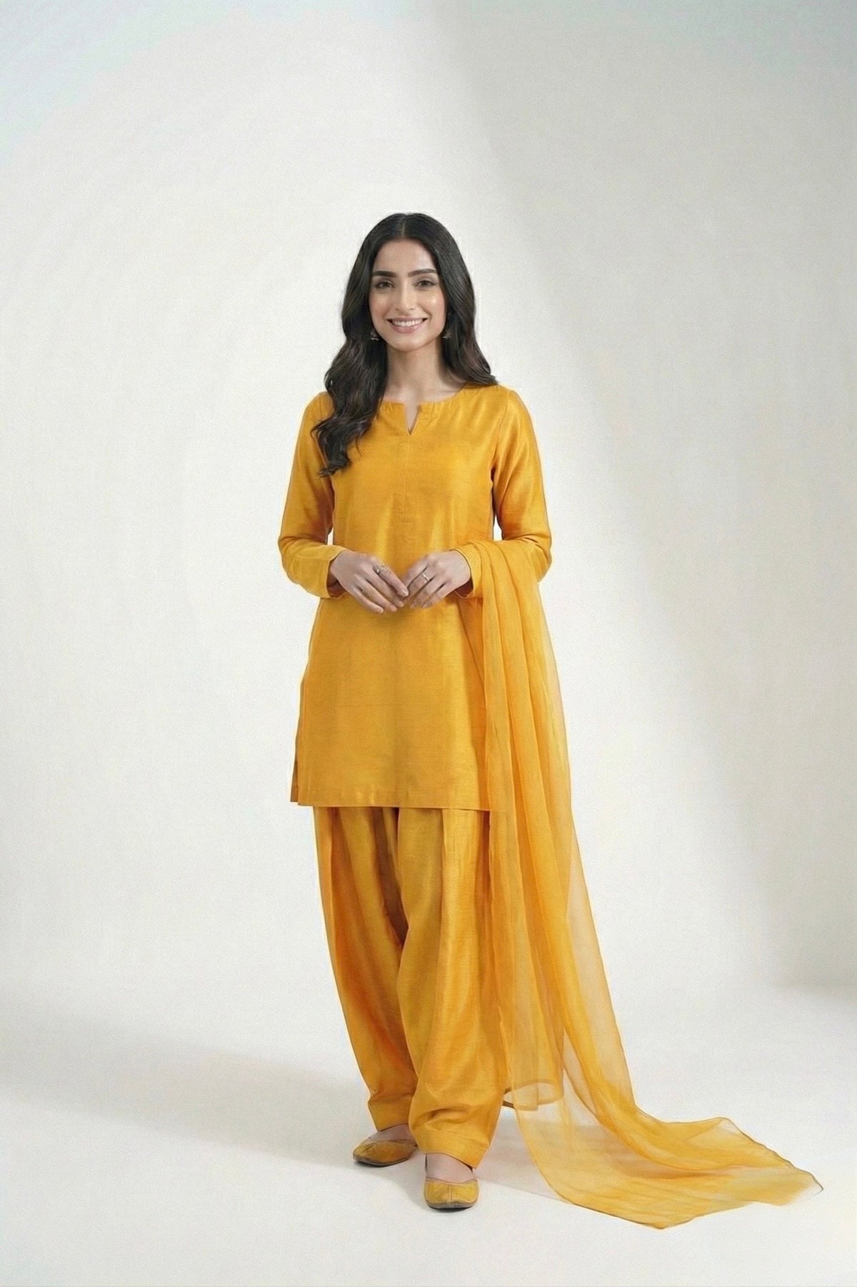 Korean Silk Yellow 3PC