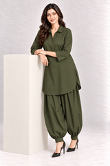 Mode Poplin Co-ord - Olive