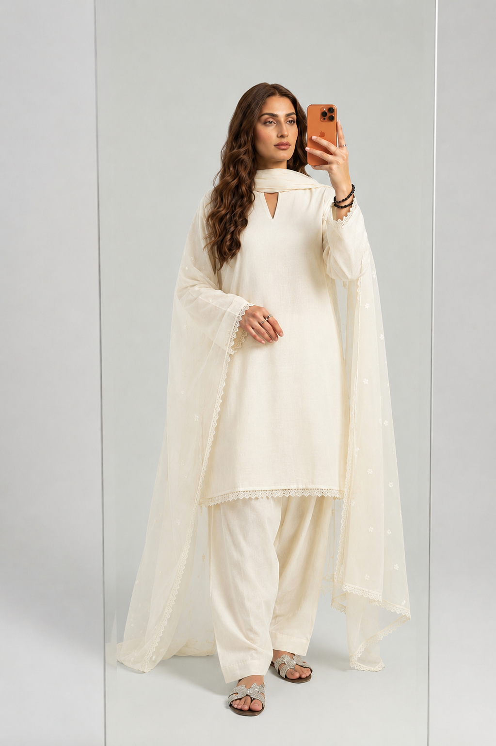 White Lawn Suit