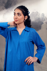 Dobby Cambric Royal Blue 2 PC
