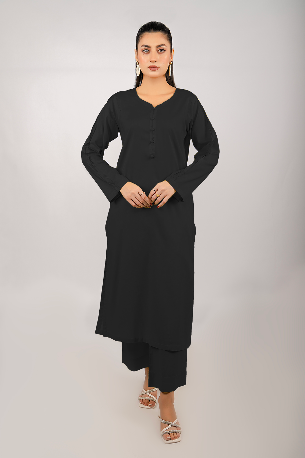 Black Lawn Cotton Solid 2P