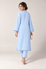 The Fringe Poplin Set – Powder Blur