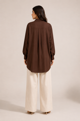 Oversized Blend Shirt Chocolate