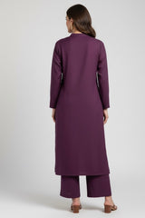 Deep Purple Stripe Viscose Set