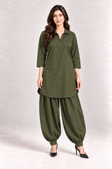 Mode Poplin Co-ord - Olive
