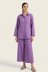 Winter Cotton Embroidered Set Lilac