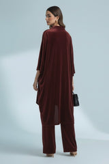 Relaxed Maroon Velvet Set