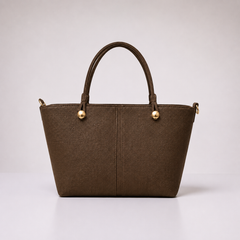 Brown Textured Tote Bag