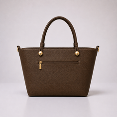 Brown Textured Tote Bag