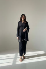 Cambric Black Embellished Set