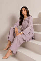 Scalloped Coord Set Mauve