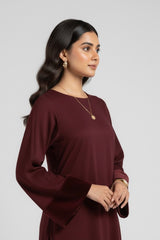 Maroon Karandi Velvet Set