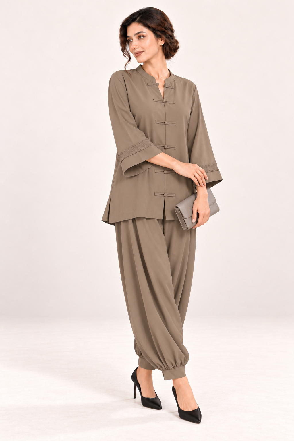 Poise Co-ord Set – Warm Taupe