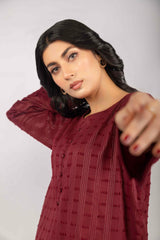 Dobby Lawn Maroon 2PC