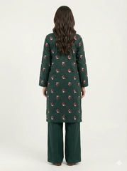 Winter Cotton Embroidered Set Green