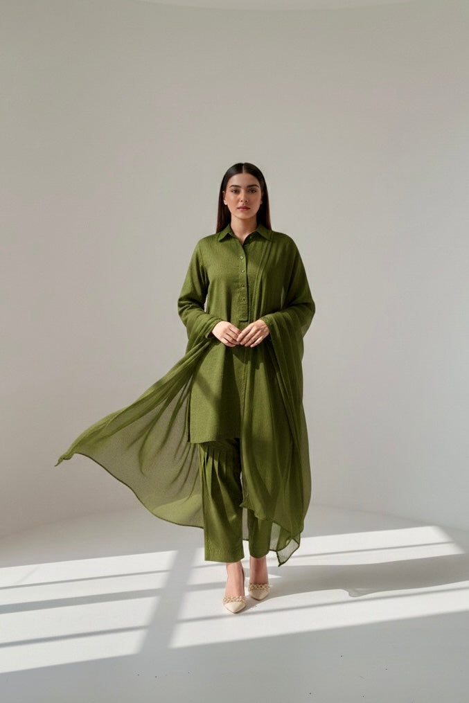 Dobby Cambric Olive 3PC