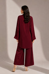 Maroon Nida Crepe Set