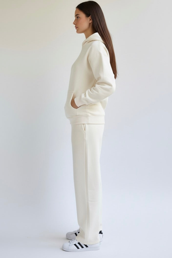 Cozy Fleece Straight Pants Ivory