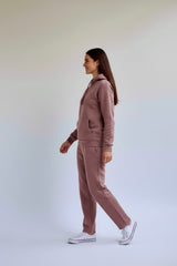 Cozy Fleece Straight Pants Tea Pink