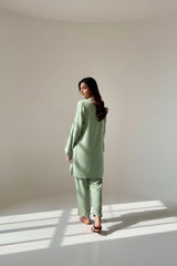 Sage Green Cambric Embellished Set