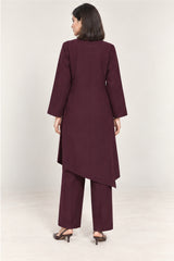 Ayla Asymmetric Set - Burgundy