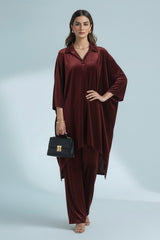 Relaxed Maroon Velvet Set