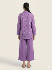 Winter Cotton Embroidered Set Lilac