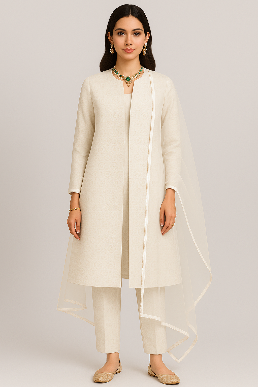Embroidered Jacket 3PC