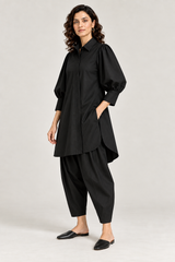 The Sculpted Poplin Set – Black