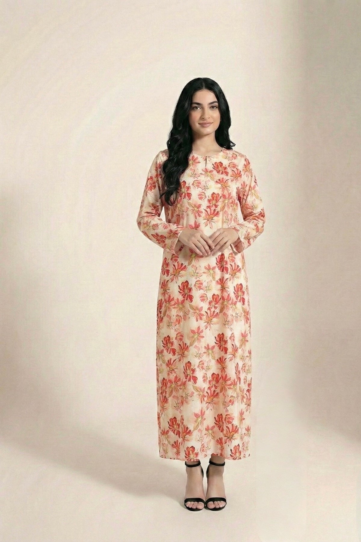 Printed Silk Lawn Kaftaan