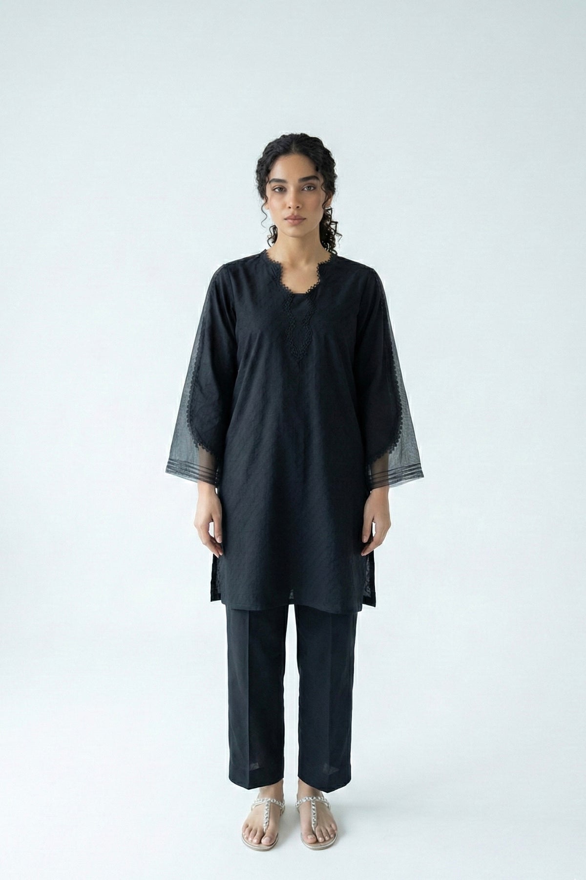 Black Lacy Dobby Set