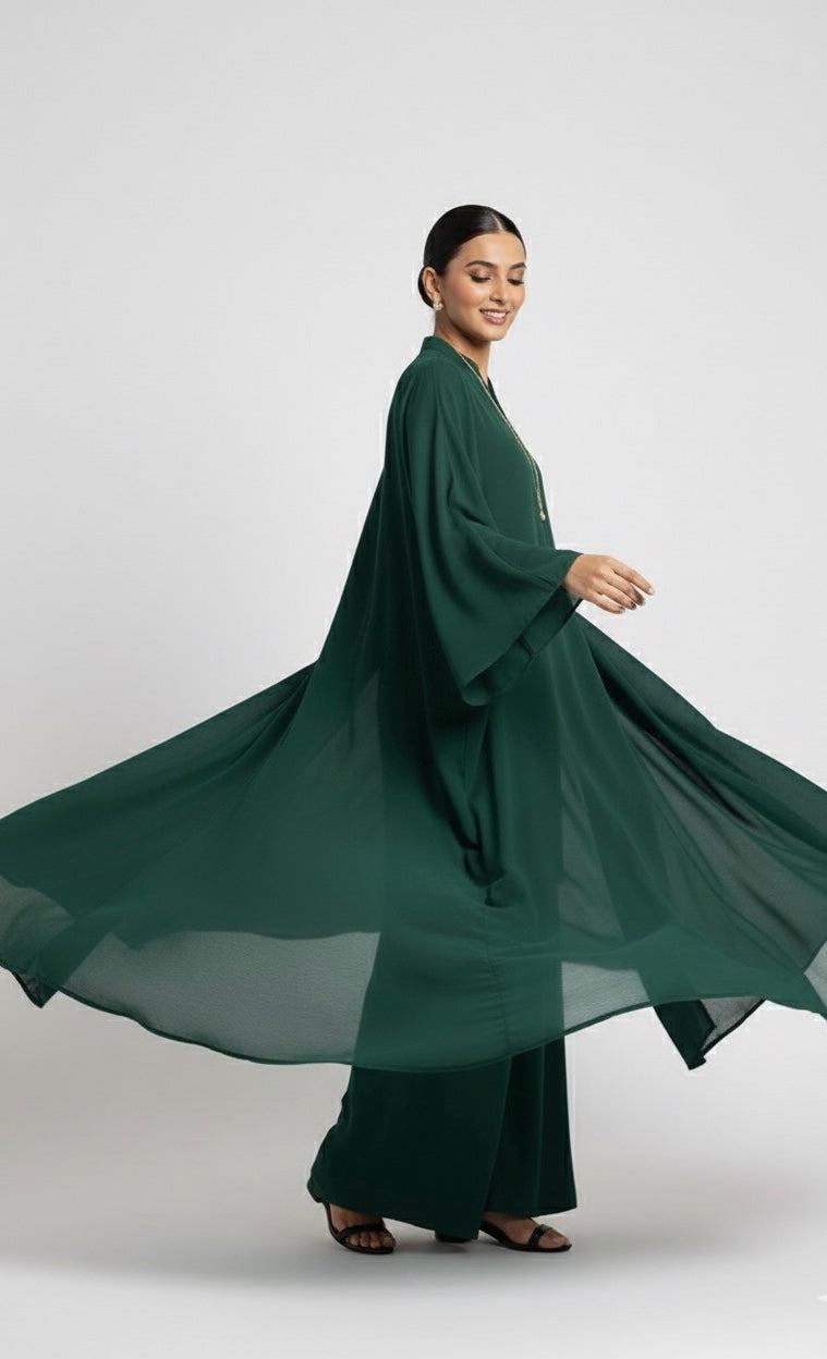 Flowy Georgette Emerald Coord Set