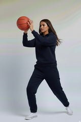Cozy Fleece Straight Pants Navy