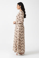 Leopard Cherry Linen Maxi