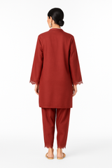 Maroon Dobby Coord Set