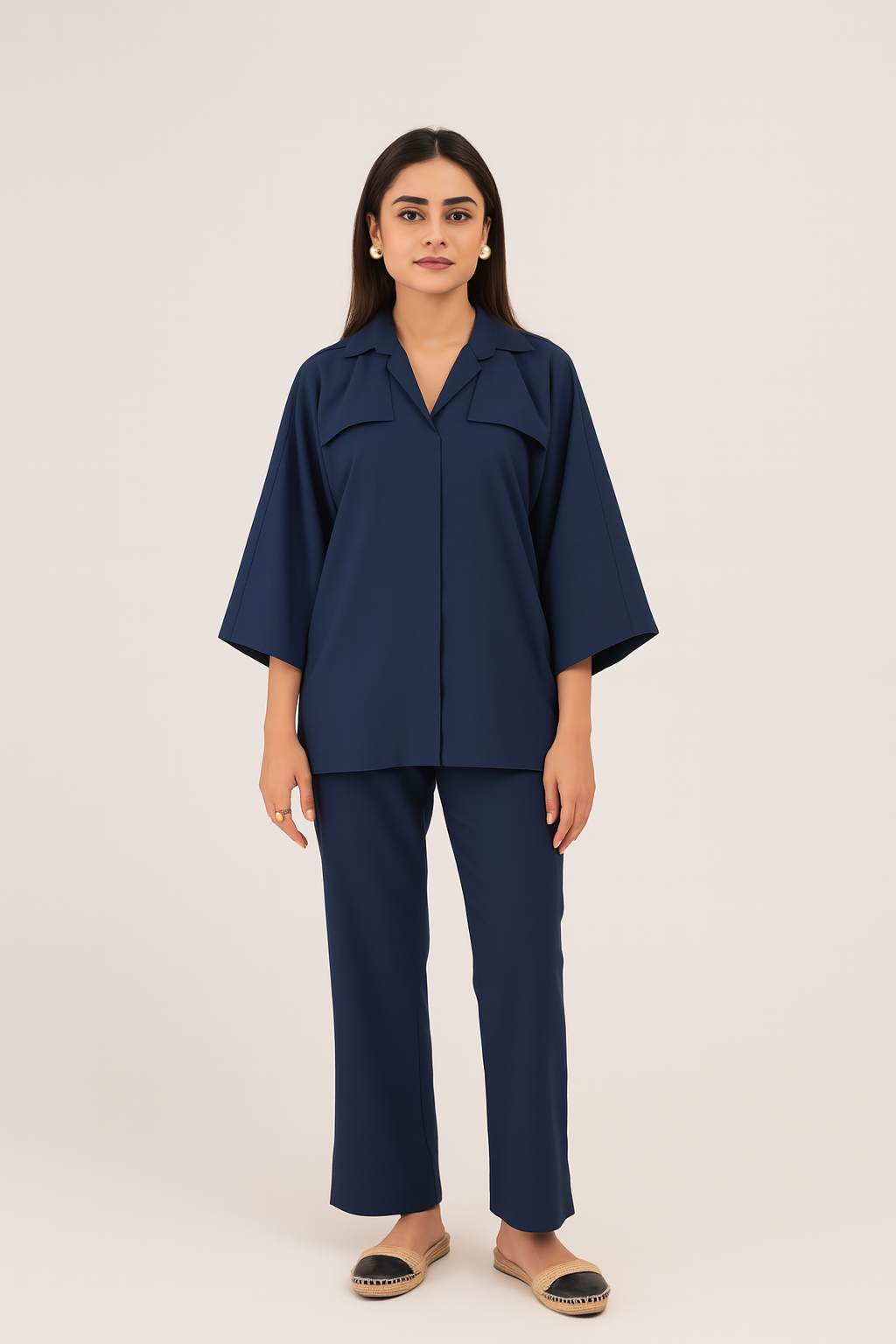 Navy Relaxed-Fit Coord Set