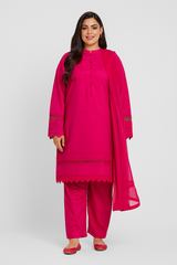 Dobby Lawn Deep Pink 3PC