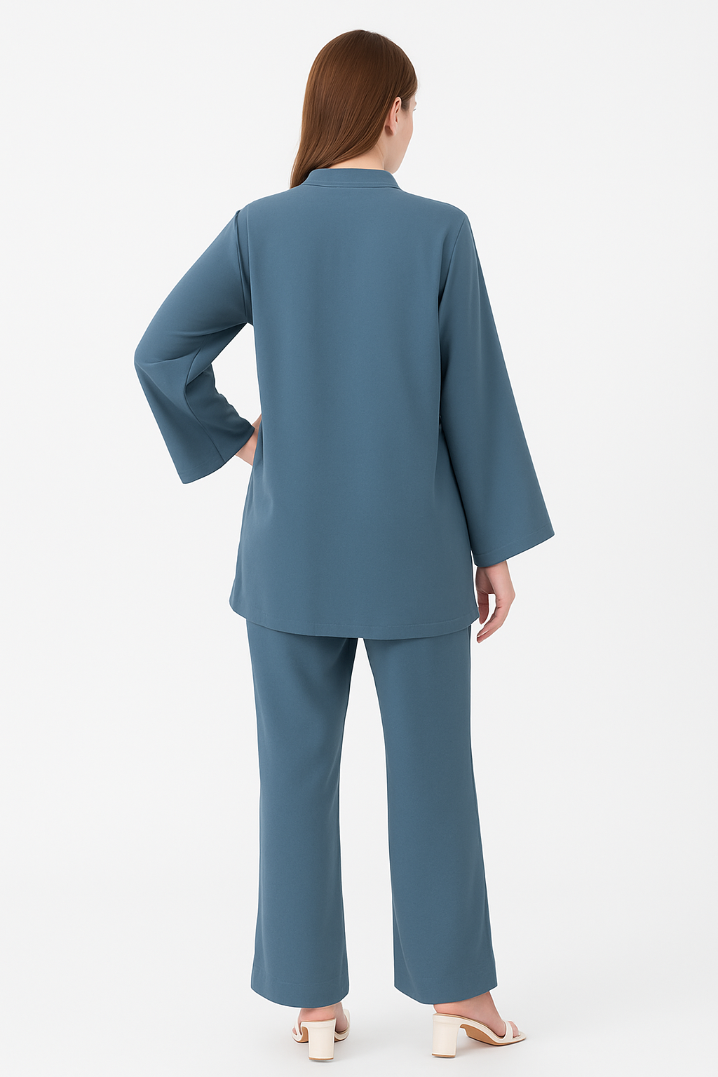 Cyan Blue Georgette Coord Set