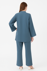 Cyan Blue Georgette Coord Set