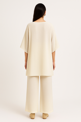 Off White Georgette Kaftaan Set
