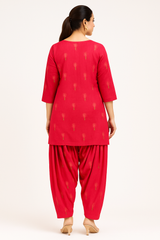 Pink Cambric Embroidered Set